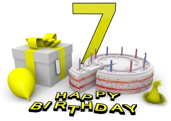 Happy birthday in yellow — Stock Photo, Image