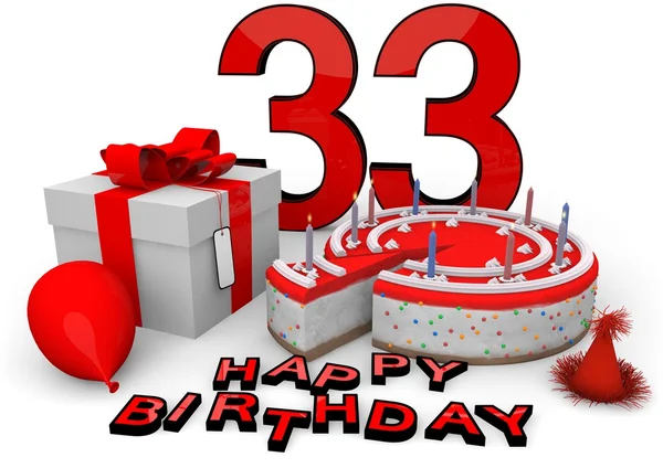 Happy birthday in red — Stockfoto