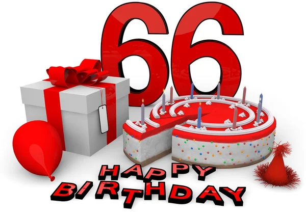 Happy birthday in red — Stock Photo, Image