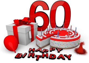 Happy birthday in red