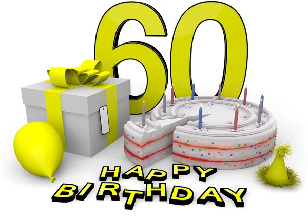 Happy birthday in yellow — Stock Photo, Image