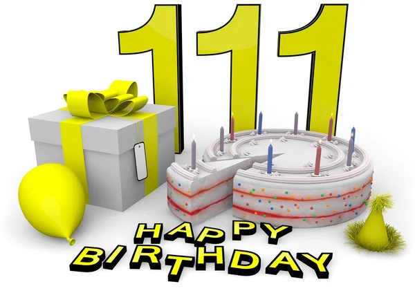 Happy birthday in yellow — Stock Photo, Image