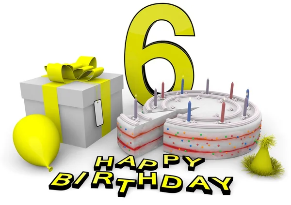 Feliz cumpleaños en amarillo — Foto de Stock