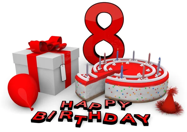 Happy birthday in red — Stock Photo, Image