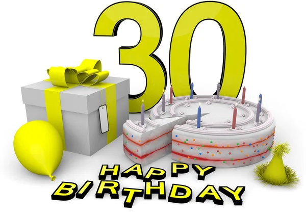 Happy birthday in yellow — Stock Photo, Image