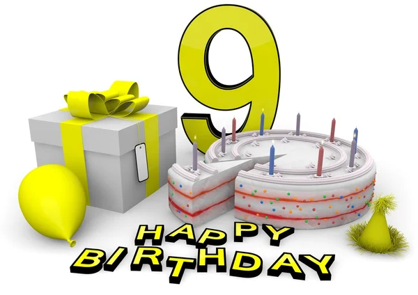 Gelukkige verjaardag in geel — Stockfoto