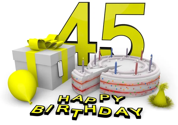 Happy birthday in yellow — Stock Fotó