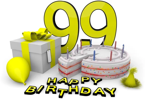 Happy birthday in yellow — Stock Photo, Image