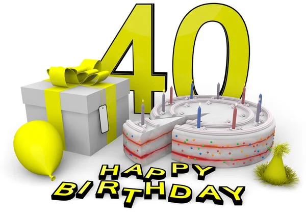 Happy birthday in yellow — Stock Photo, Image