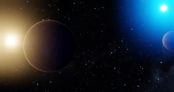 3D-Darstellung eines Planeten mit Sonnenaufgang im All — Stockvideo