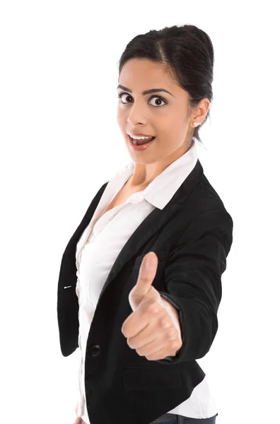 Successful young indian business woman isolated over white. — Stock Photo, Image