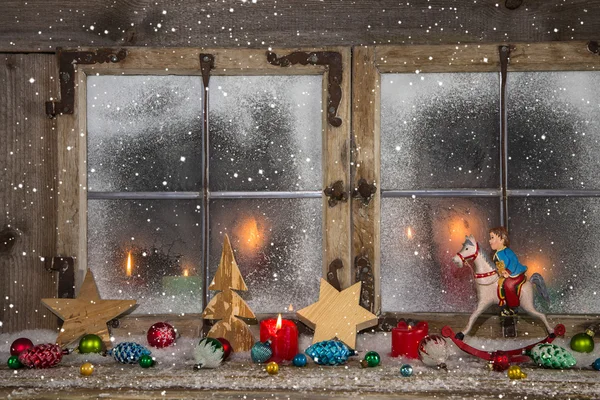 Різдво, червоний, прикраси, свічки, Різдво, свічки, веселий, — стокове фото