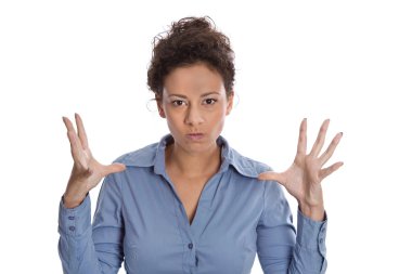 agresif ve kötü temperli izole iş kadın 