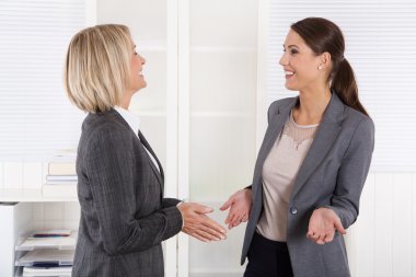 iki başarılı işkadını birlikte konuşmak mutlu.