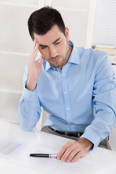 Overstrained and overworked businessman with headache: Portrait Royalty Free Stock Photos