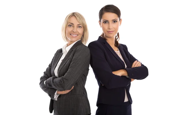 Portrait: Team of two isolated smiling and successful businesswo — Stock Photo, Image