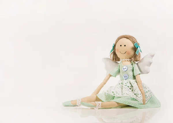 Isolated doll or puppet like a guardian angel. — Stock Photo, Image