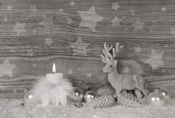 Festive Christmas decoration in grey, silver and white colors wi ロイヤリティフリーのストック画像