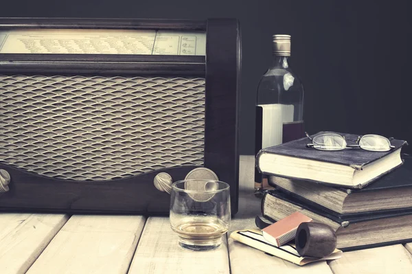 Composition with vintage items on table — Stock Photo, Image