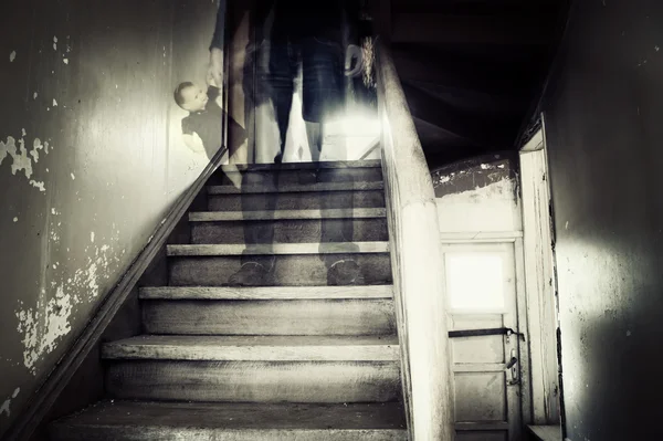 Ghostly figure in a hounted house — Stock Photo, Image