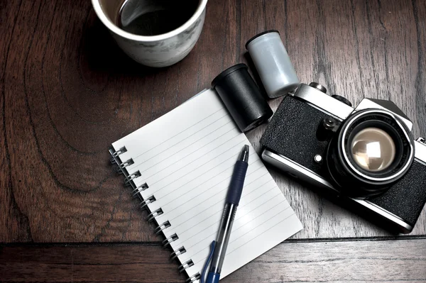 Program Poznámkový blok a fotografie zařízení — Stock fotografie