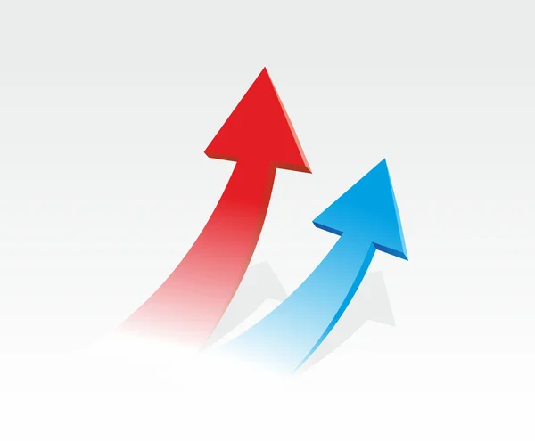 Two colored arrows — Stock Photo, Image