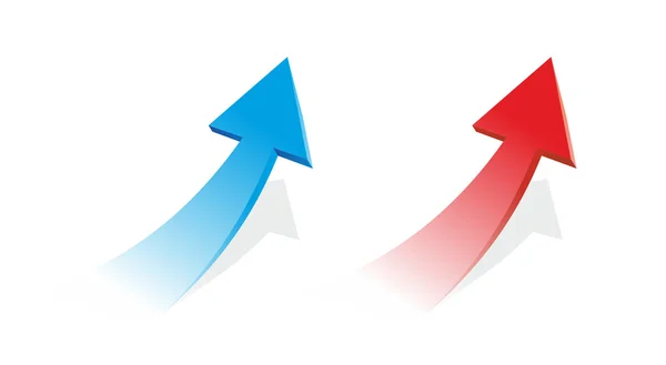 Two colored arrows — Stock Photo, Image