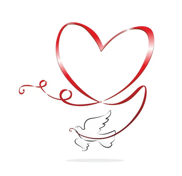 Gołąb i zespół formowania serca — Zdjęcie stockowe