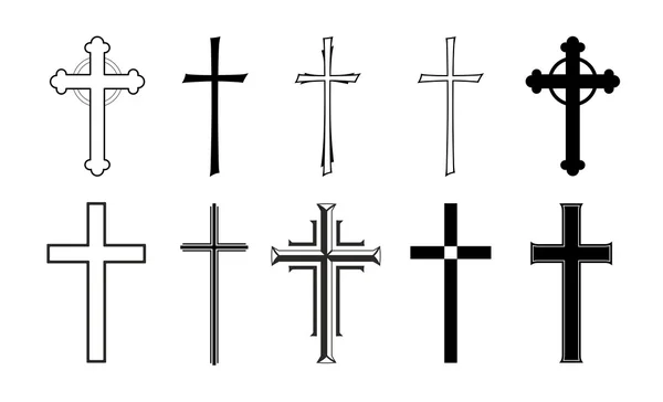 Muchos cruz diferente — Vector de stock