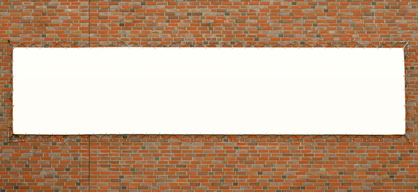 Big banner and brick wall as a template