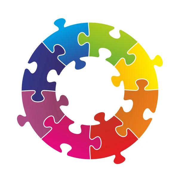 Arranged puzzle pieces — Stock Photo, Image