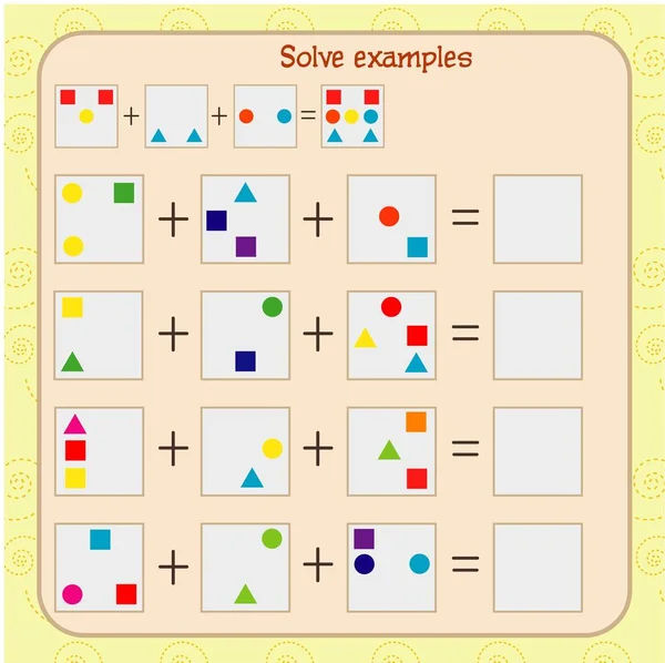 Matemáticas para los escolares. contar y rellenar las celdas — Archivo Imágenes Vectoriales
