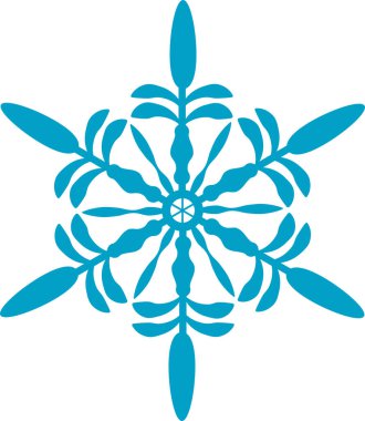 Beyaz arkaplanda mavi kar tanesi vektör simgesi izole.