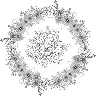 Renkler için çarşaf. Siyah ve beyaz çiçek desenleri