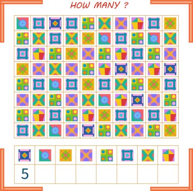 Çocuklar için bir oyun. Kaç figür say