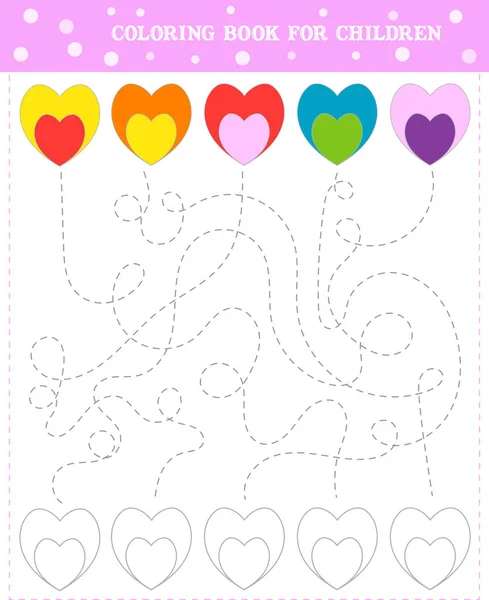Jogo Lógica Para Crianças Atravesse Labirinto Colorir Coração —  Vetores de Stock