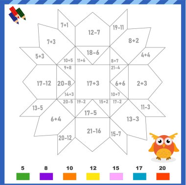 Toplama ve çıkarma için matematiksel renk. Soyut geometrik desen.