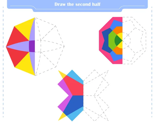 Juego Educativo Para Niños Círculo Color Segunda Parte Las Formas — Archivo Imágenes Vectoriales