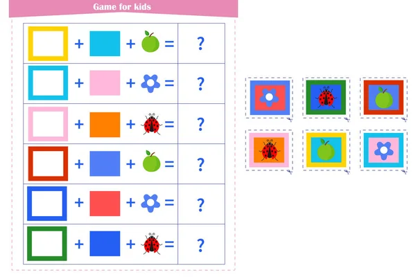 Jeu Logique Pour Enfants Repliez Les Éléments Choisissez Réponse Parmi — Image vectorielle