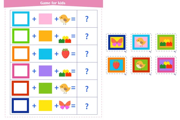 Logikspiel Für Kinder Falten Sie Die Elemente Und Wählen Sie — Stockvektor