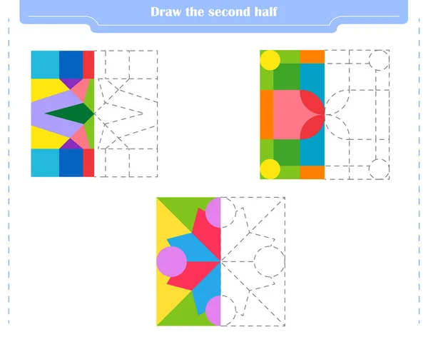 Juego Educativo Para Niños Círculo Color Segunda Parte Las Formas — Vector de stock