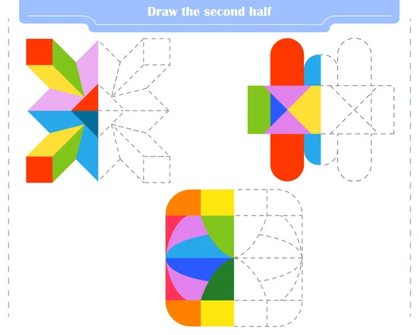 Juego Educativo Para Niños Círculo Color Segunda Parte Las Formas — Vector de stock