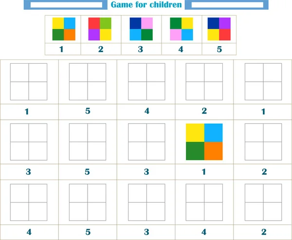 Jeu Pour Les Enfants Coloriez Les Formes Non Peintes Utilisant — Image vectorielle