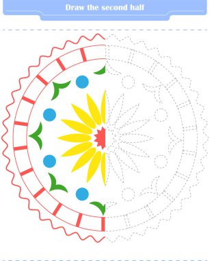 Çocuklar için eğitici bir oyun. Çember ve renkler şekillerin ikinci kısmı.