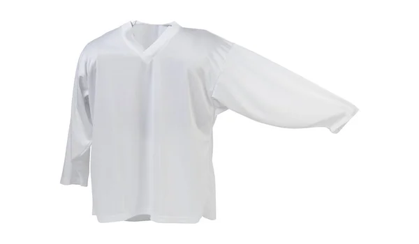 White Sport Hockey Shirt Long Sleeves Isolated White Background — Stock Photo, Image