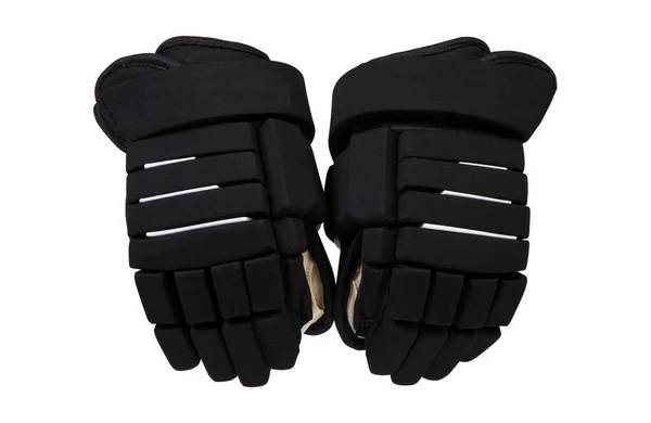 Black Ice Hockey Protective Glove Isolated White Background — Stock Photo, Image