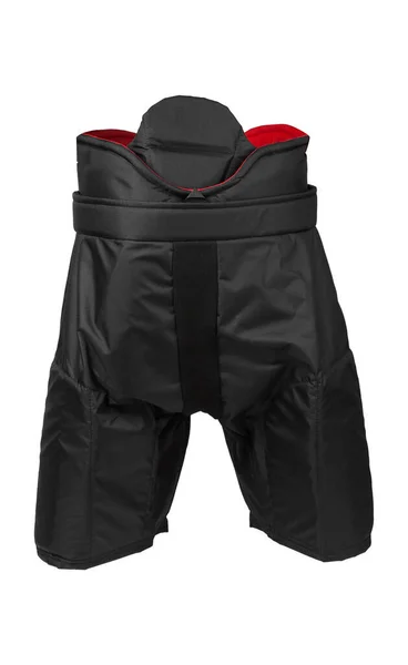 Pantalon Hockey Sur Glace Noir Rouge Isolé Sur Fond Blanc — Photo