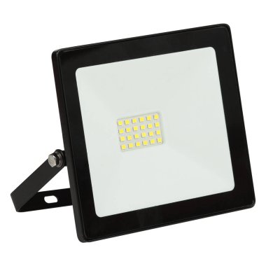 Siyah konutlarda LED sel ışığı beyaz arka planda montaj parantezi ile.