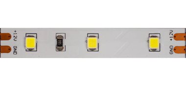 LED strip segment close-up on white background.