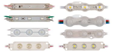 Harf tabelaları için su geçirmez süsleme modülü ışığı ve beyaz üzerine yapışkan bant arkası olan tabelalar..